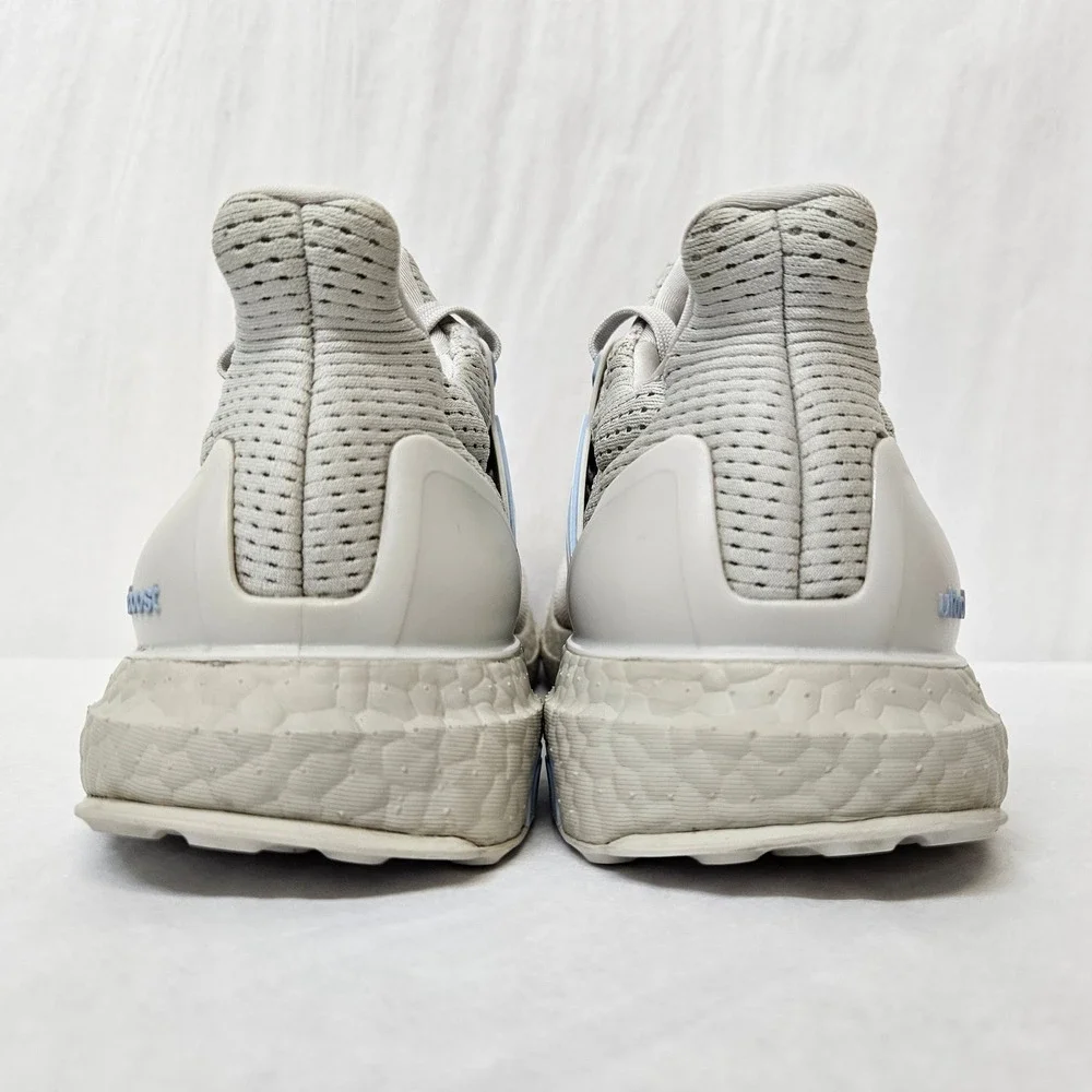 Adidas Ultraboost 1.0 Running Shoes JH9211 Grey White Glow Blue Womens Size 7.5